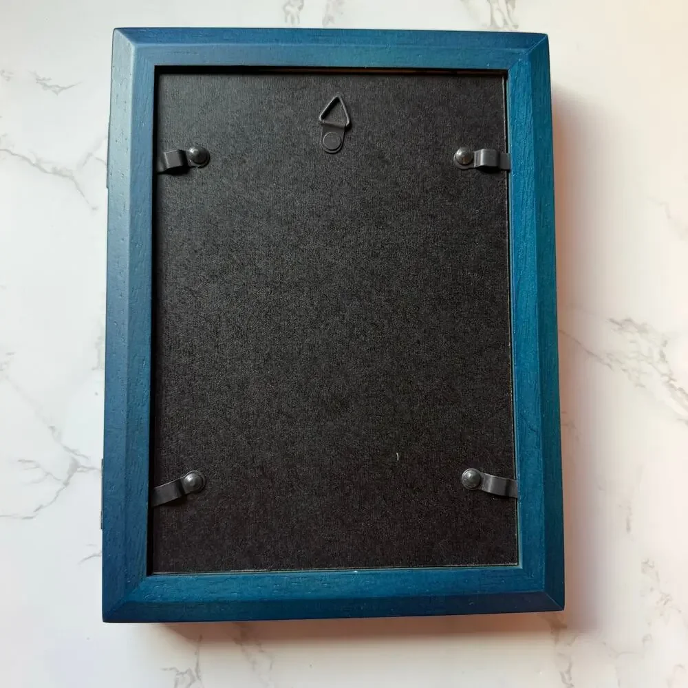 Vintage Y2K Malden Blue 5x7 Double Hinged Picture Frame NIB